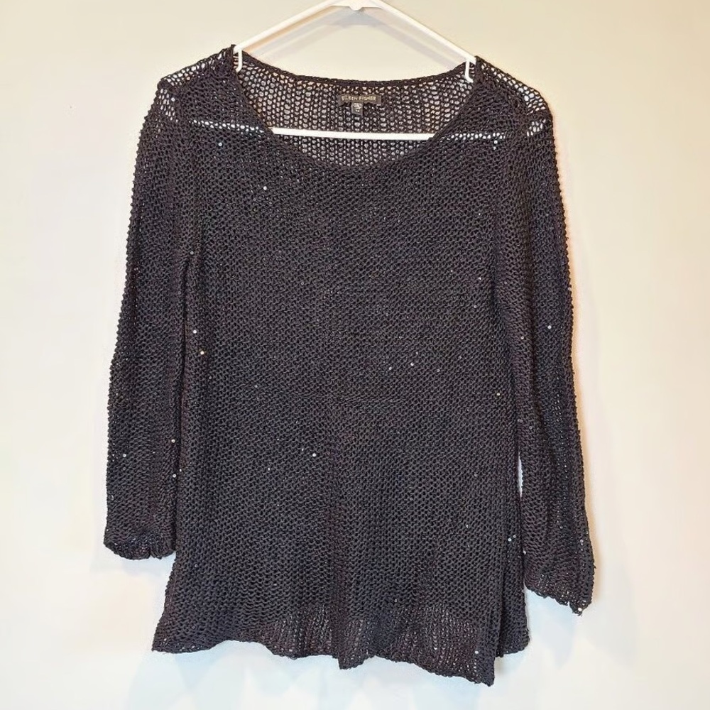 Eileen Fisher Sparkle Black Knit Sweater